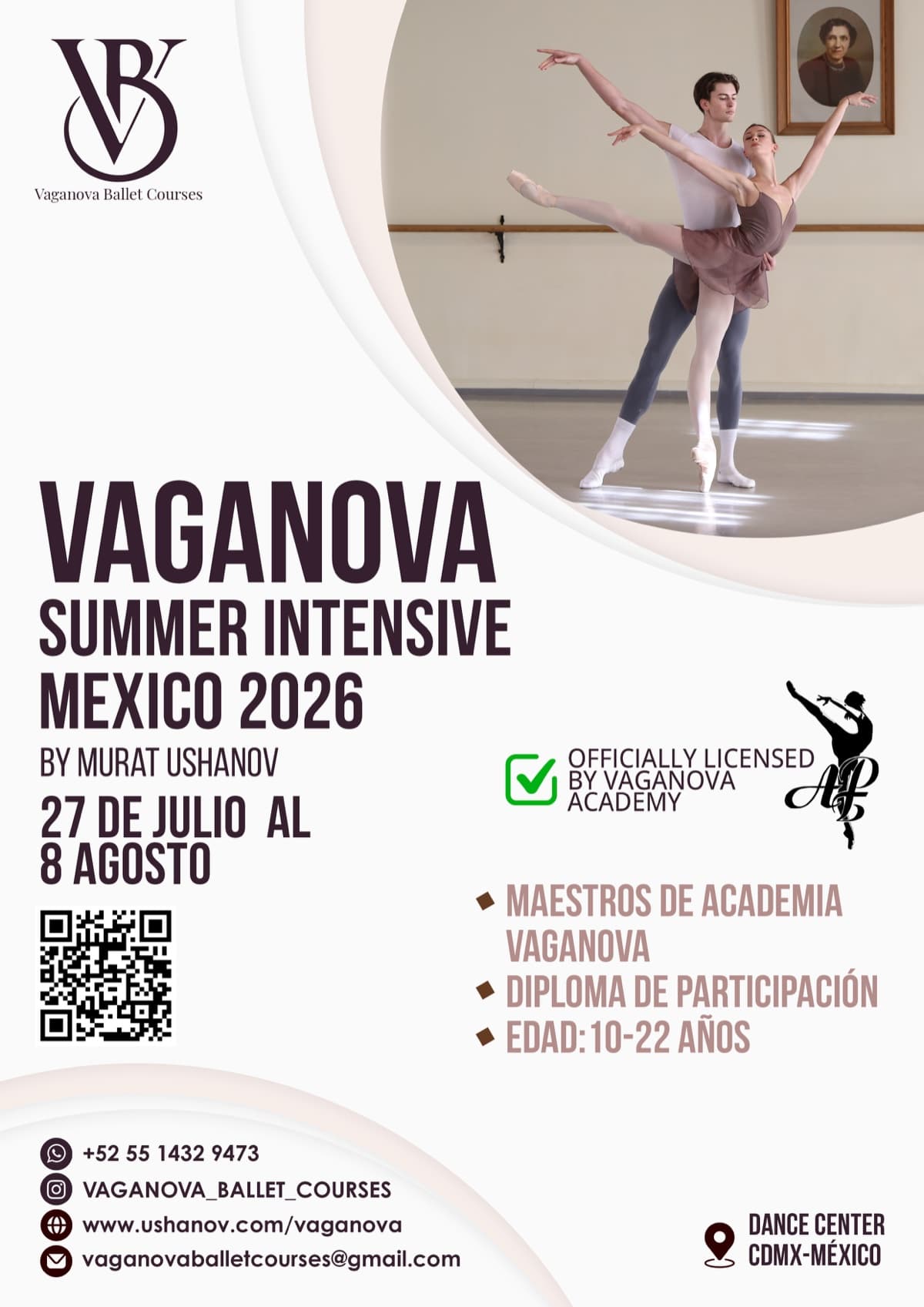 Vaganova Summer Intensive 2026 Mexico — Cartel Oficial